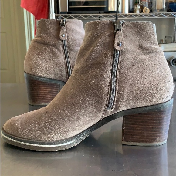 Genuine Suede Zip Ankle Bootie, Cement Gray - Picture 9 of 12